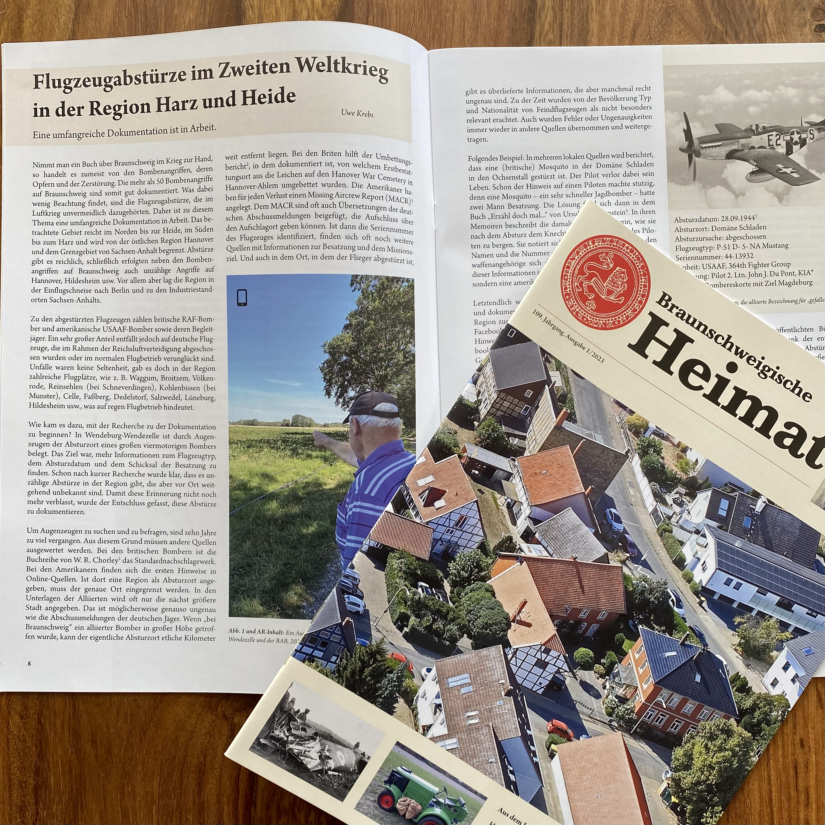 Bild vom Artikel in der Braunschweigischen Heimat.